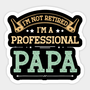 Retired Papa Father's Day Vintage Retro Sticker